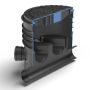 FloPlast Inspection Chamber Set with Polypropylene Cover & Single Riser - 450mm Diameter For 110mm Drainage