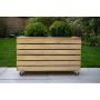 Rectangular Wooden Planter With Wheels - 800mm x 400mm