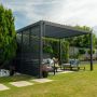 Proteus Slate Grey Aluminium Pergola 1000mm Louvre Panel For 3m Side