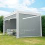 Proteus Pebble Grey Aluminium Pergola 3m Privacy Screen