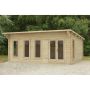 Wolverley Log Cabin - 24kg Polyester Felt No Underlay Double Glazed - 6000mm x 4000mm
