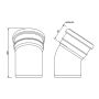 FloPlast Drainage Bend Single Socket - 30 Degree x 110mm