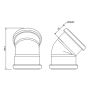 FloPlast Drainage Bend Double Socket - 30 Degree x 110mm