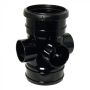 FloPlast Ring Seal Soil Boss Pipe - 110mm Black - Pack of 2