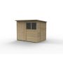 Forest Garden Shiplap Pent Shed - 2 Window Double Door - 8' x 6'
