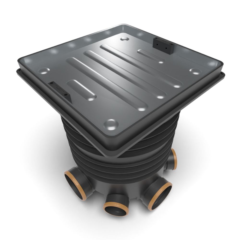 FloPlast Inspection Chamber Set with 46mm Deep Block Paviour Cover - 450mm Diameter
