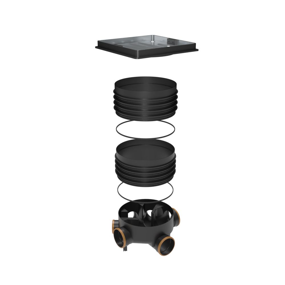 FloPlast Inspection Chamber Set with 46mm Deep Block Paviour Cover - 450mm Diameter