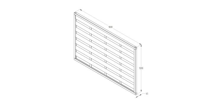 Pressure Treated Decorative Fence Panel - Europa Plain - 1800mm x 1200mm