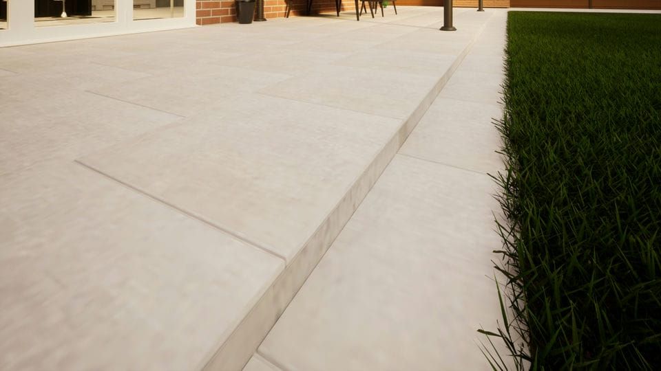 Porcelain Paving - 600mm x 600mm x 20mm Cement - Pack of 2