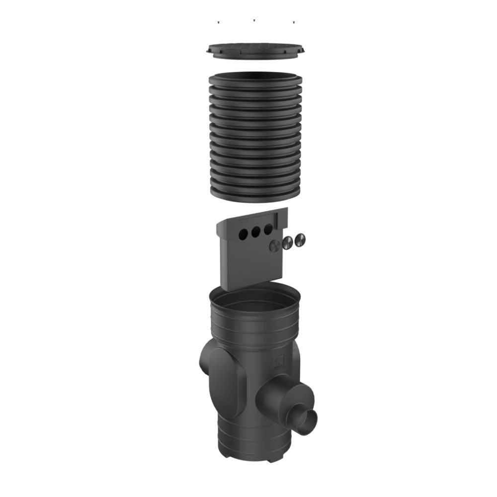 SiltGuard Silt Trap Heavy Duty with Filter And Lid  - 2000mm Deep x 450mm Diameter with 160mm Outlets