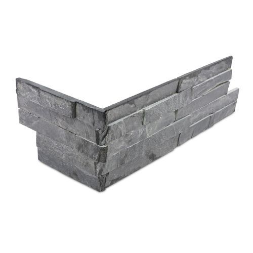 Stone Cladding Two Piece Corner - 400mm x 150mm & 200mm x 150mm Black Slate