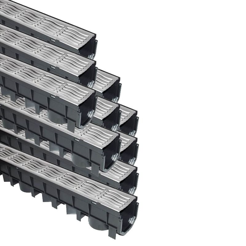 FloPlast Channel Drainage Grate Galvanised Steel Class A15 - 1mtr - Pack of 10