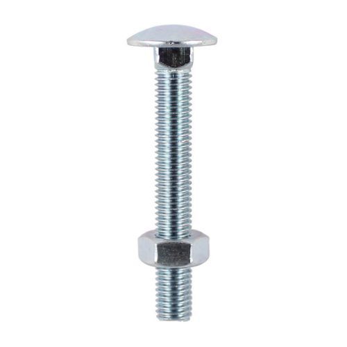 M12 x 220mm - Coach Bolt with Nut Grade 4.6 DIN 603 - BZP - Bag of 2