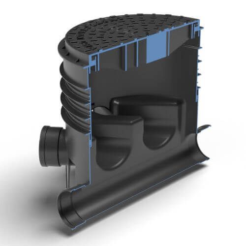 FloPlast Inspection Chamber Set with Polypropylene Cover & Single Riser - 450mm Diameter For 110mm Drainage