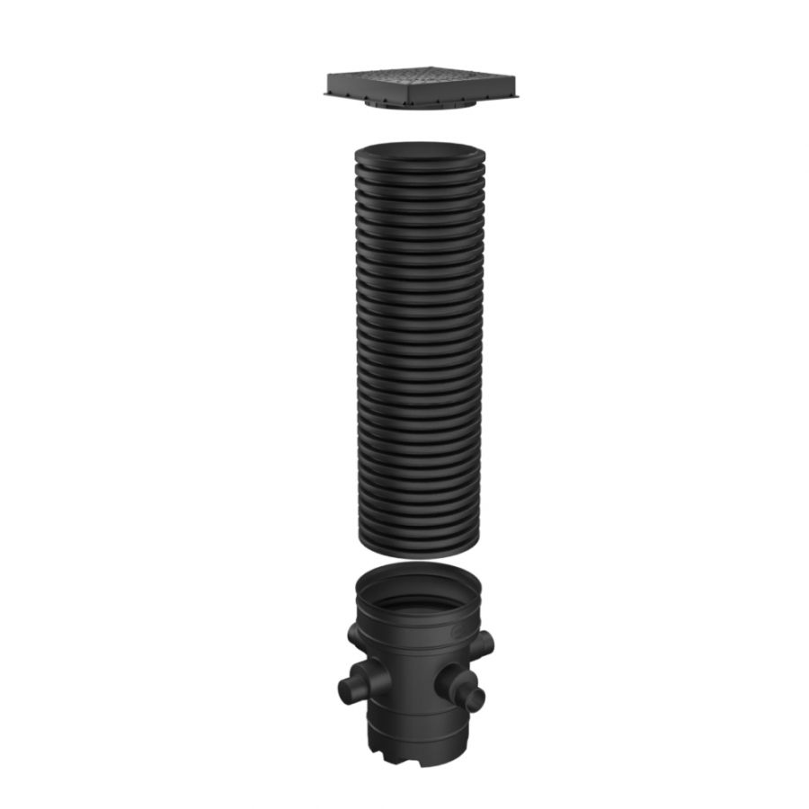 Catchpit Chamber Set - 450mm Diameter x 2410mm Height For 110mm & 160mm Pipe with 110mm & 160mm Inlets