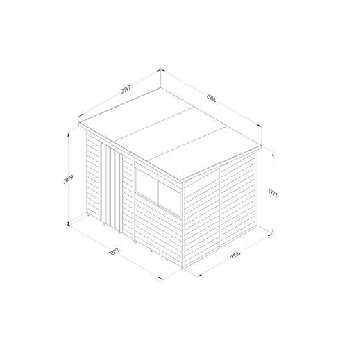 Forest Garden Pent Overlap Shed - 8' x 6'