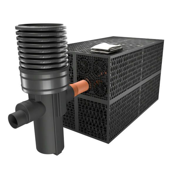 Rainsmart 24 Tonne Soakaway Crate Set Flat-Packed with Silt Blok & Lid - 1 Cubic Metre Kit