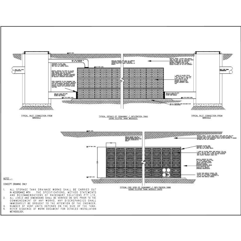 Rainsmart 24 Tonne Triple Inspection Channel Soakaway Crate Flat-Packed - 0.36 Cubic Metres