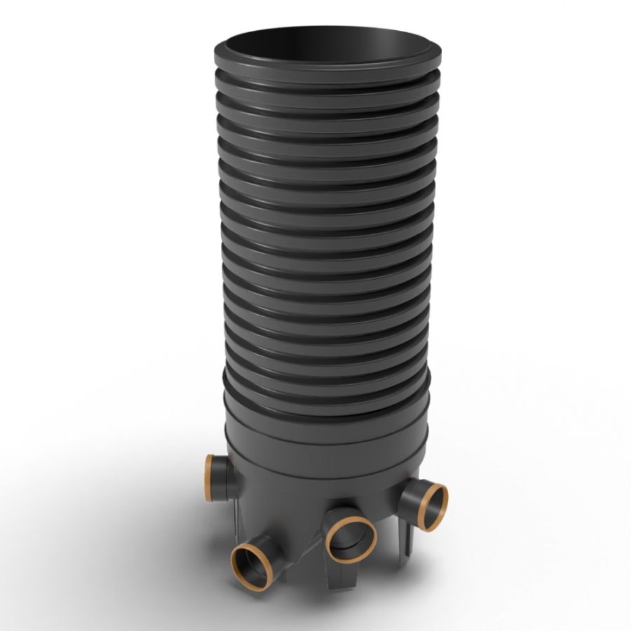 Inspection Chamber Set - 450mm Diameter x 1480mm Depth with 110mm Channel & 110mm Inlets