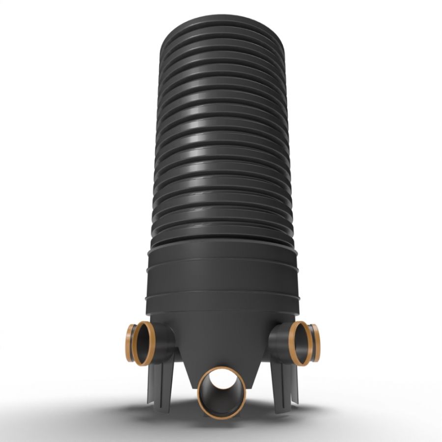 Inspection Chamber Set - 450mm Diameter x 1480mm Depth with 110mm Channel & 110mm Inlets