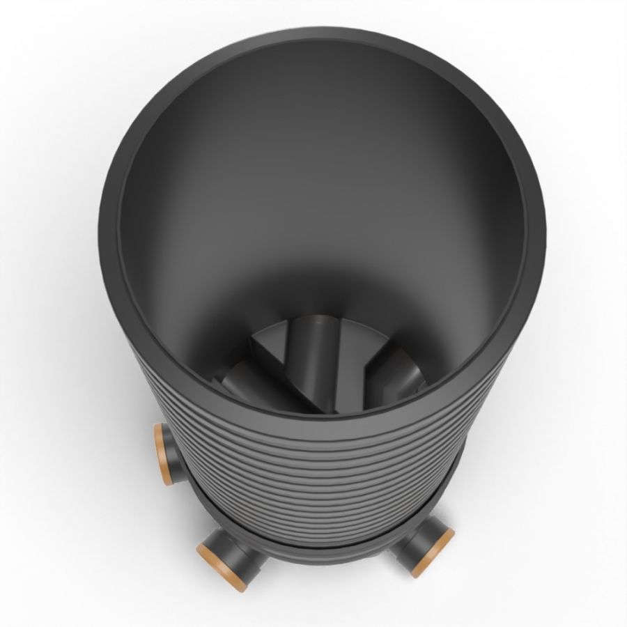 Inspection Chamber Set - 450mm Diameter x 1480mm Depth with 110mm Channel & 110mm Inlets