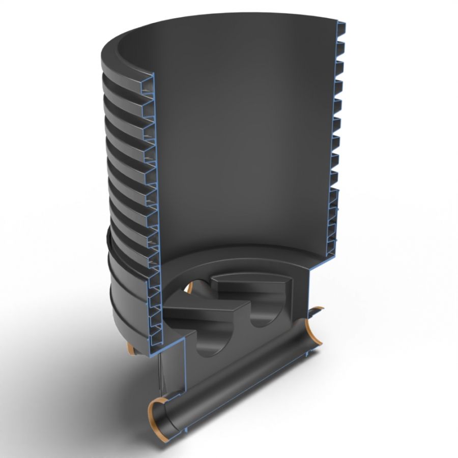 Inspection Chamber Set - 600mm Diameter x 1020mm Depth with 110mm Channel & 110mm Inlets