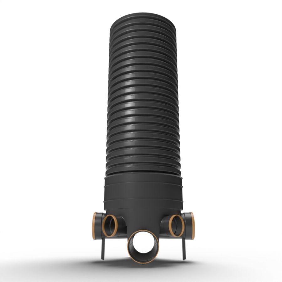 Inspection Chamber Set - 450mm Diameter x 2015mm Depth with 160mm Channel & 160mm & 110mm Inlets