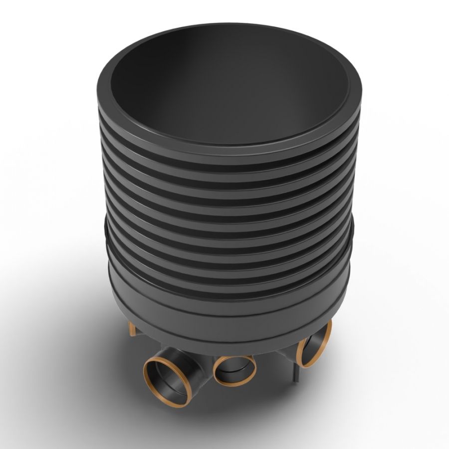 Inspection Chamber Set - 600mm Diameter x 1050mm Depth with 160mm Channel & 110mm Inlets