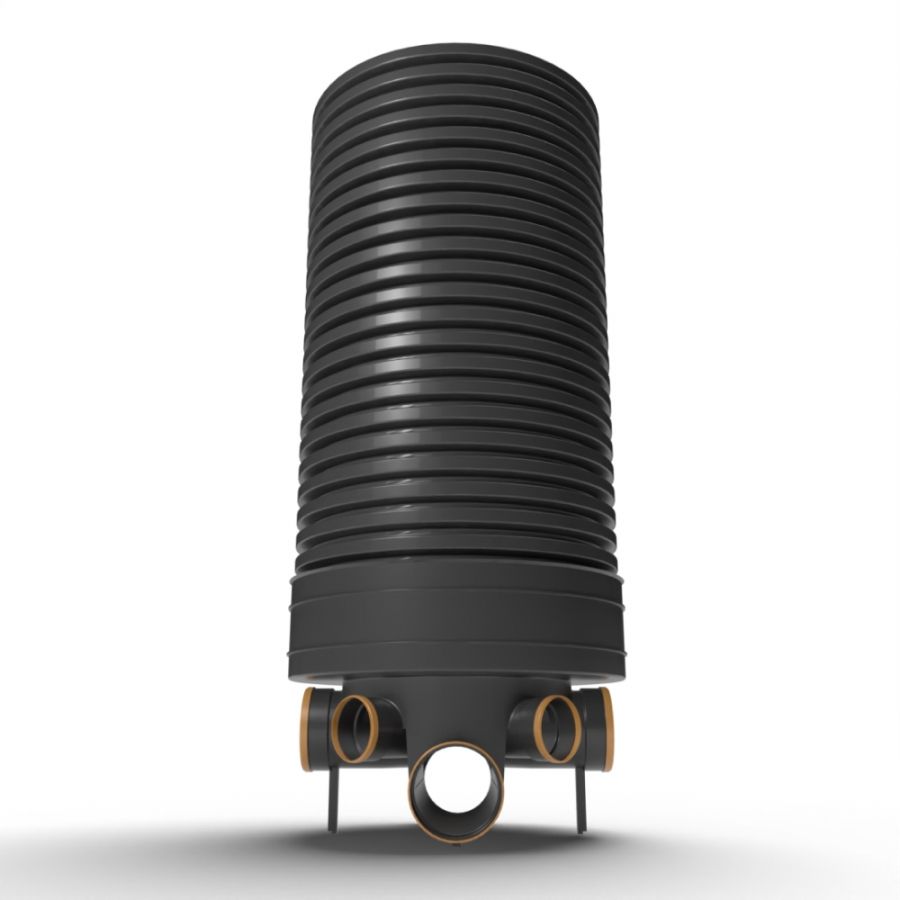 Inspection Chamber Set - 600mm Diameter x 1960mm Depth with 160mm Channel & 110mm Inlets
