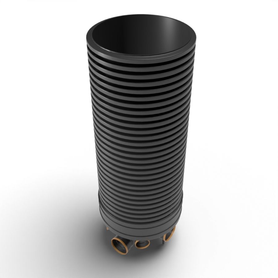 Inspection Chamber Set - 600mm Diameter x 2350mm Depth with 160mm Channel & 110mm & 160mm Inlets