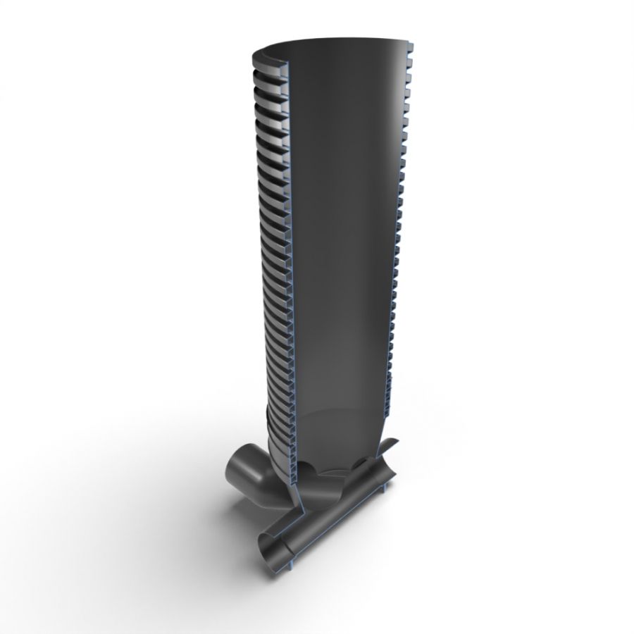 Inspection Chamber Set - 600mm Diameter x 2350mm Depth with 225mm Channel & 225mm Inlets