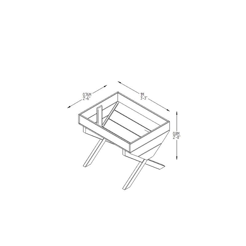 Kitchen Garden Wooden Trough - 1000mm x 760mm