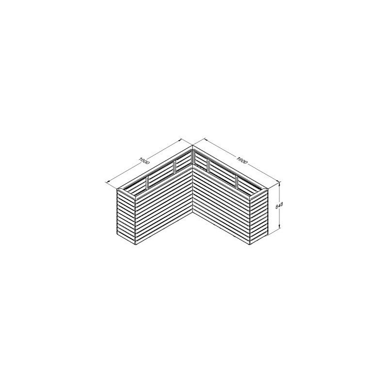 Linear Corner Wooden Planter - 1600mm x 1600mm