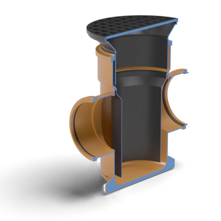 FloPlast Drainage Back Inlet Bottle Gully Circular Grid - 110mm
