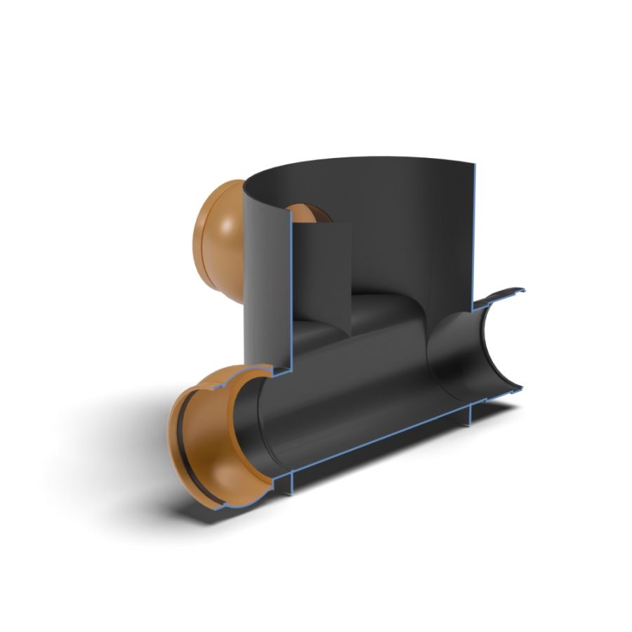 FloPlast Inspection Chamber Base 3 Adjustable Inlets - 90 Degree x 300mm Diameter