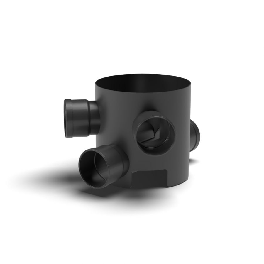 FloPlast Inspection Chamber Base 3 Fixed Inlets - 300mm Diameter - Pack of 2