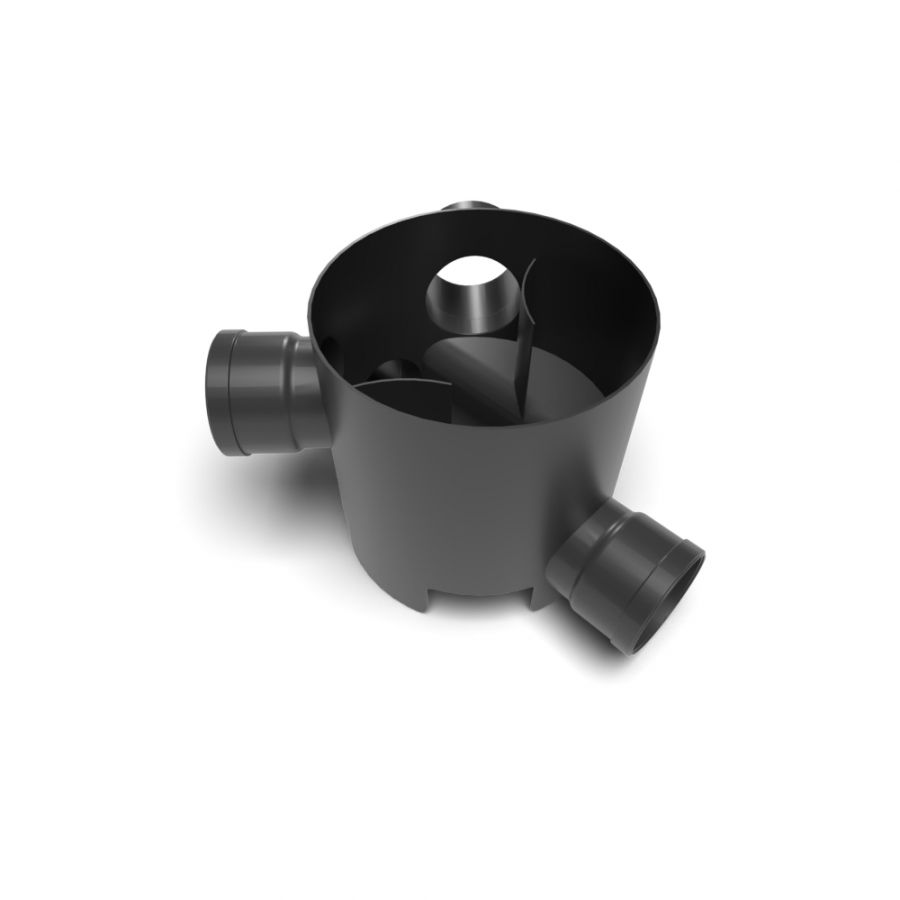 FloPlast Inspection Chamber Base 3 Fixed Inlets - 300mm Diameter - Pack of 2