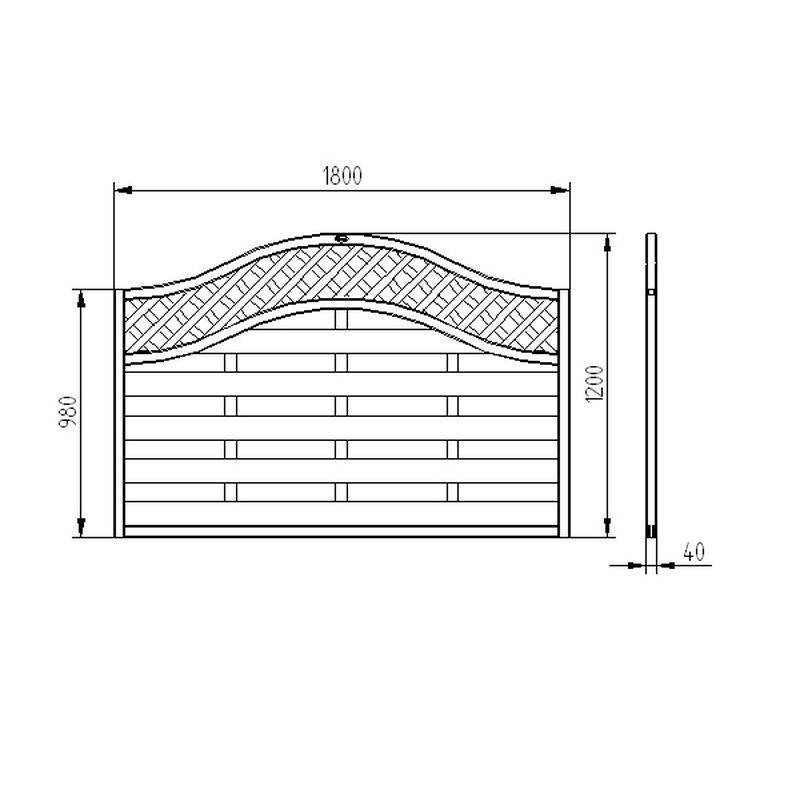 Pressure Treated Decorative Fence Panel - Europa Prague - 1800mm x 1200mm