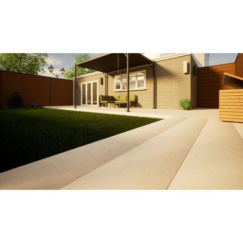 Limestone Paving Presealed - 600mm x 400mm x 25mm Jura Beige