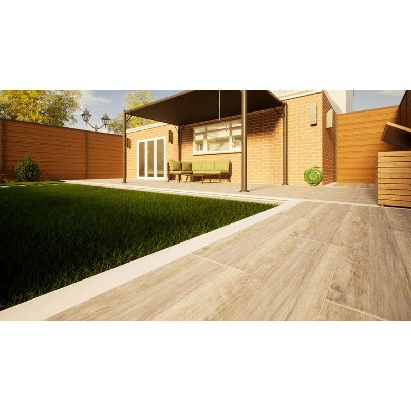 Porcelain Paving - 1200mm x 300mm x 20mm Cinder - Pack of 2