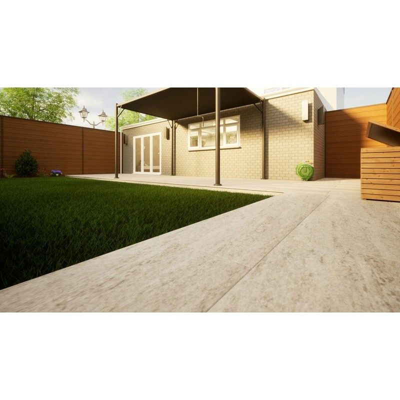 Porcelain Paving - 900mm x 600mm x 20mm Travertine Dark