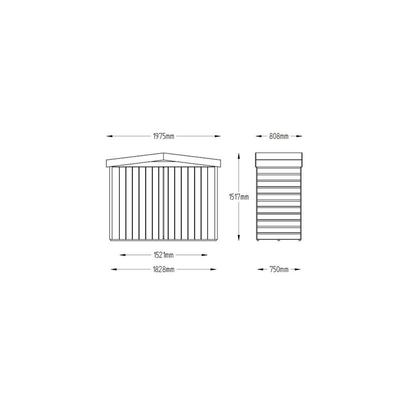 Pressure Treated Shiplap Apex Large Outdoor Store - 4'11