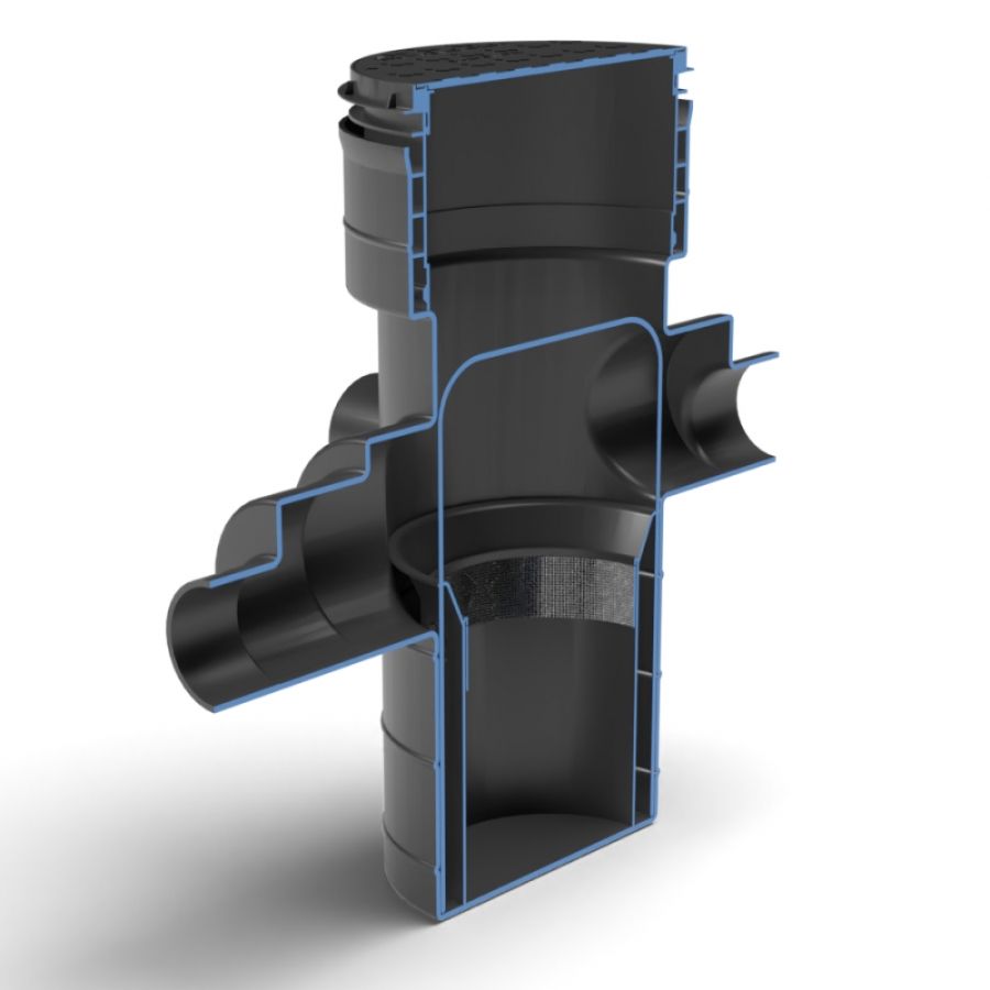 SiltGuard Silt Trap w Catchpit and Filter with Lid - 600mm Deep x 300mm Diameter