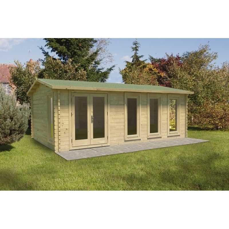 Blakedown Log Cabin - 24kg Polyester Felt Plus Underlay Double Glazed - 6000mm x 4000m