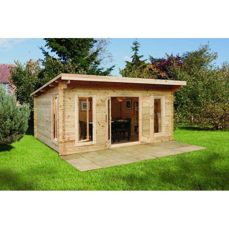 Mendip Log Cabin - 34kg Polyester Felt Plus Underlay Double Glazed - 5000mm x 4000mm