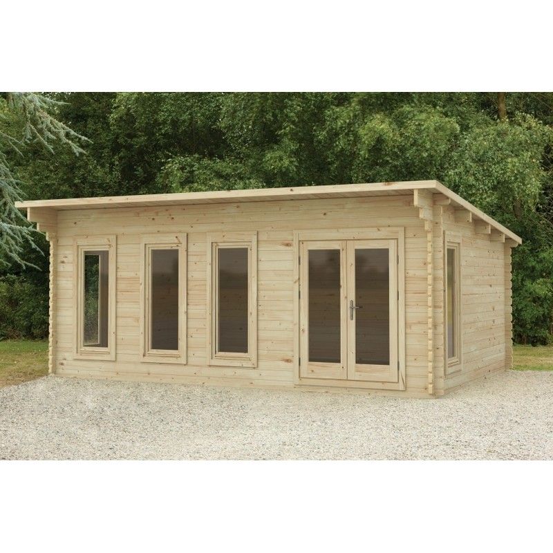 Wolverley Log Cabin - 24kg Polyester Felt Plus Underlay Double Glazed - 6000mm x 4000mm