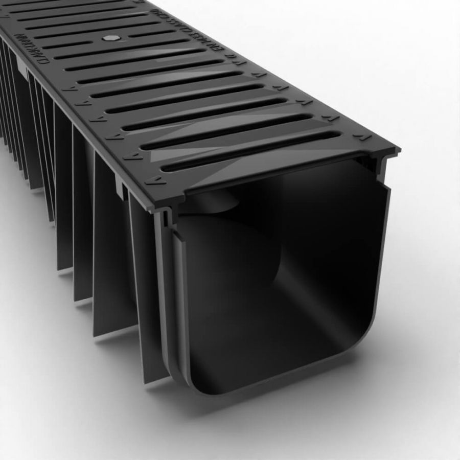 Channel Drainage Polypropylene / Ductile Iron Class C250 - 25 Tonne x 1mtr Length