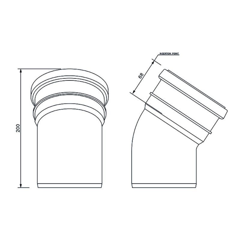 FloPlast Drainage Bend Single Socket - 30 Degree x 110mm