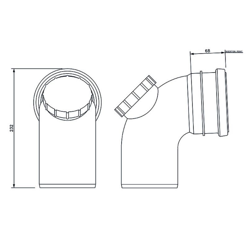 FloPlast Drainage Access Bend - 87.5 Degree x 110mm