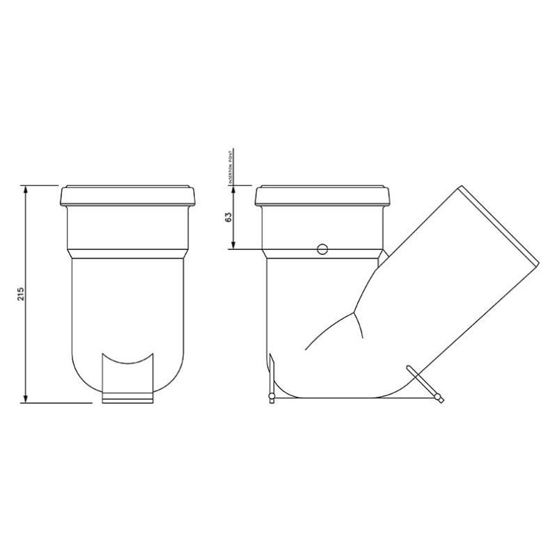 FloPlast Drainage Universal P Trap Gully - 45 Degree x 110mm